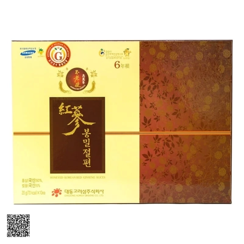 Hồng Sâm Thái Lát Tẩm Mật Ong Daedong Honeyed Korean Red Ginseng Slice (5 gói x 20g)