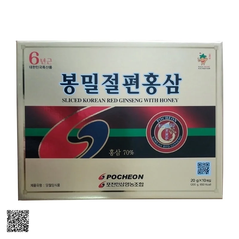 Hồng Sâm Lát Tẩm Mật Ong Pocheon Sliced Korean Red Ginseng With Honey