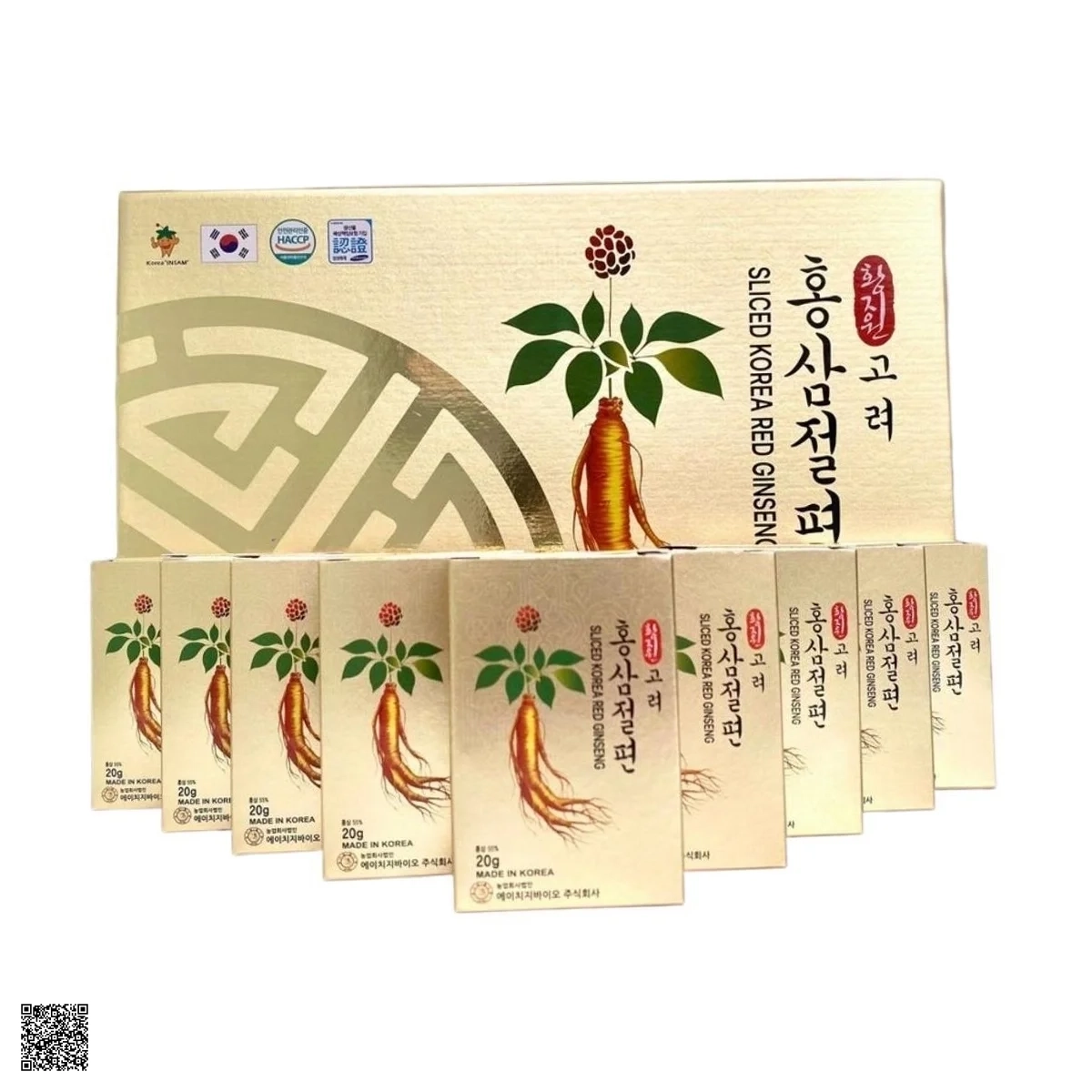 Hồng Sâm Lát Tẩm Mật Ong HG Bio Honey Liquid Korean Red Ginseng (20gr x 10 Gói)