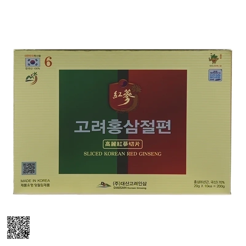 Sâm Lát Tẩm Mật Ong Daesan Sliced Korean Red Ginseng (20gr x 10 gói)
