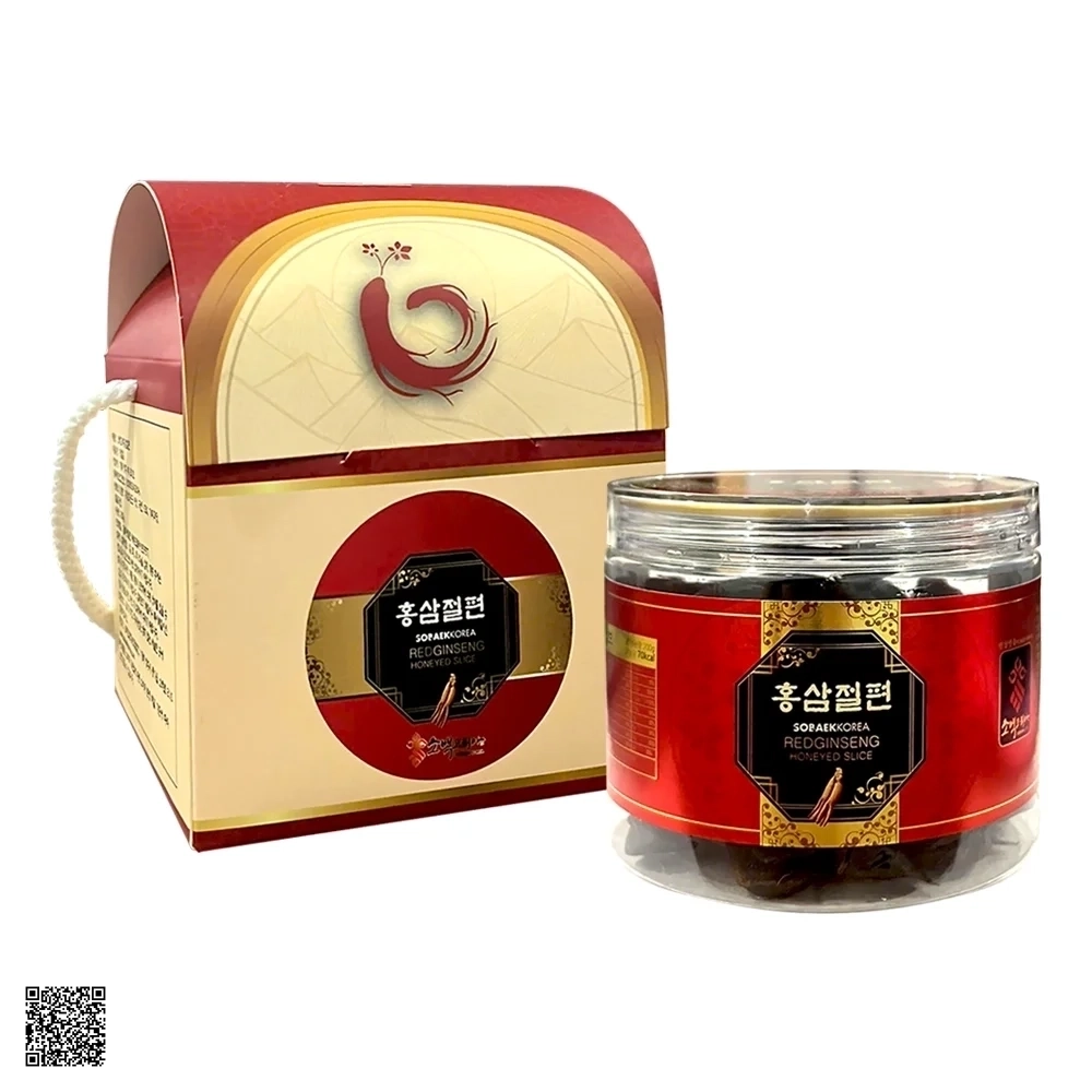 Hồng Sâm Lát Tẩm Mật Ong Sobaek Korea Redginseng Honeyed Slice Hũ Nhựa 200gr