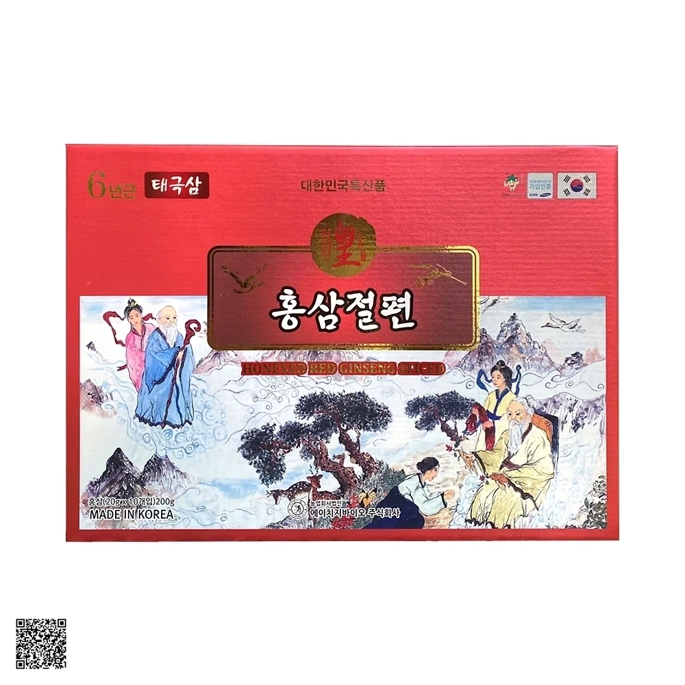 Hồng Sâm Lát Tẩm Mật Ong HG Bio Honeyed Red Ginseng Sliced (10 gói x 20gr)