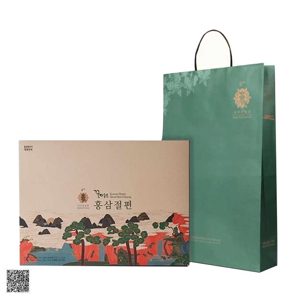 Hồng Sâm 6 Năm Tuổi Thái Lát Tẩm Mật Ong Sobaek Kim's Red Ginseng Korean Honey Sliced (10 Gói x 18gr)