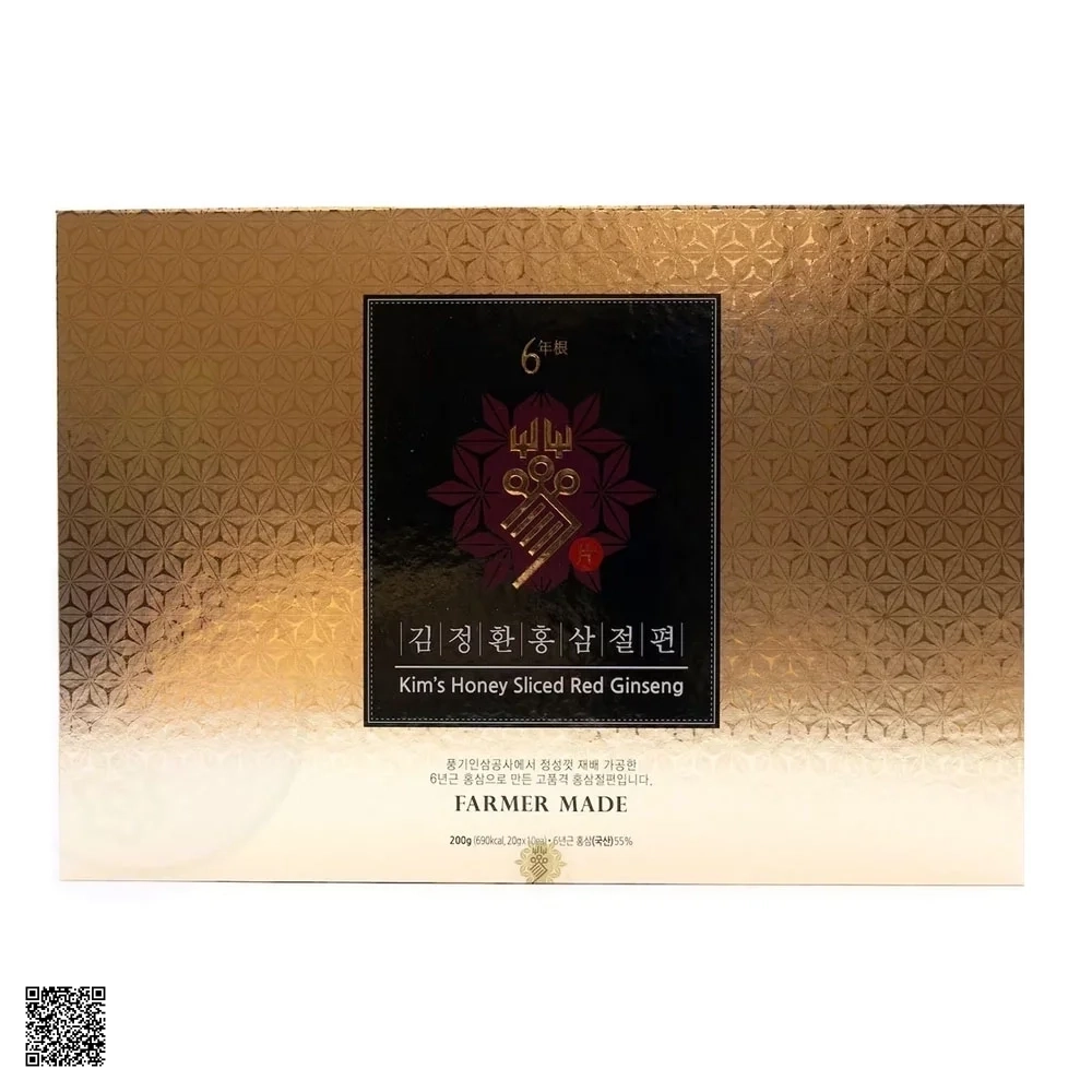 Hồng Sâm Lát Tẩm Mật Ong Kim’s Honey Sliced Red Ginseng (10 Gói x 20gr)