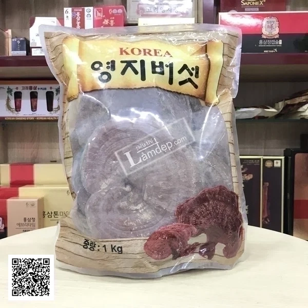 Nấm Linh Chi Đỏ Thiên Nhiên Có Bào Tử Hàn Quốc Bịch 1kg