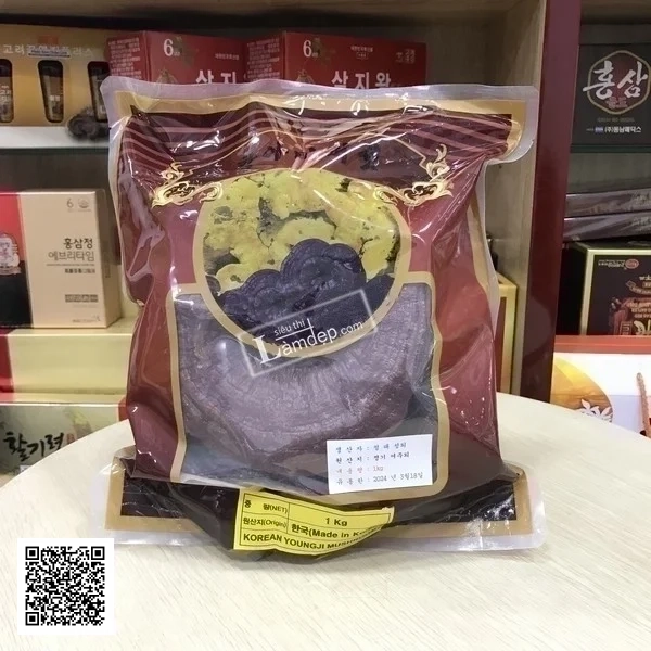 Nấm Linh Chi Đỏ Nuôi Trồng Korean Youngji Mushroom Bịch 3 - 4 Tai 1kg