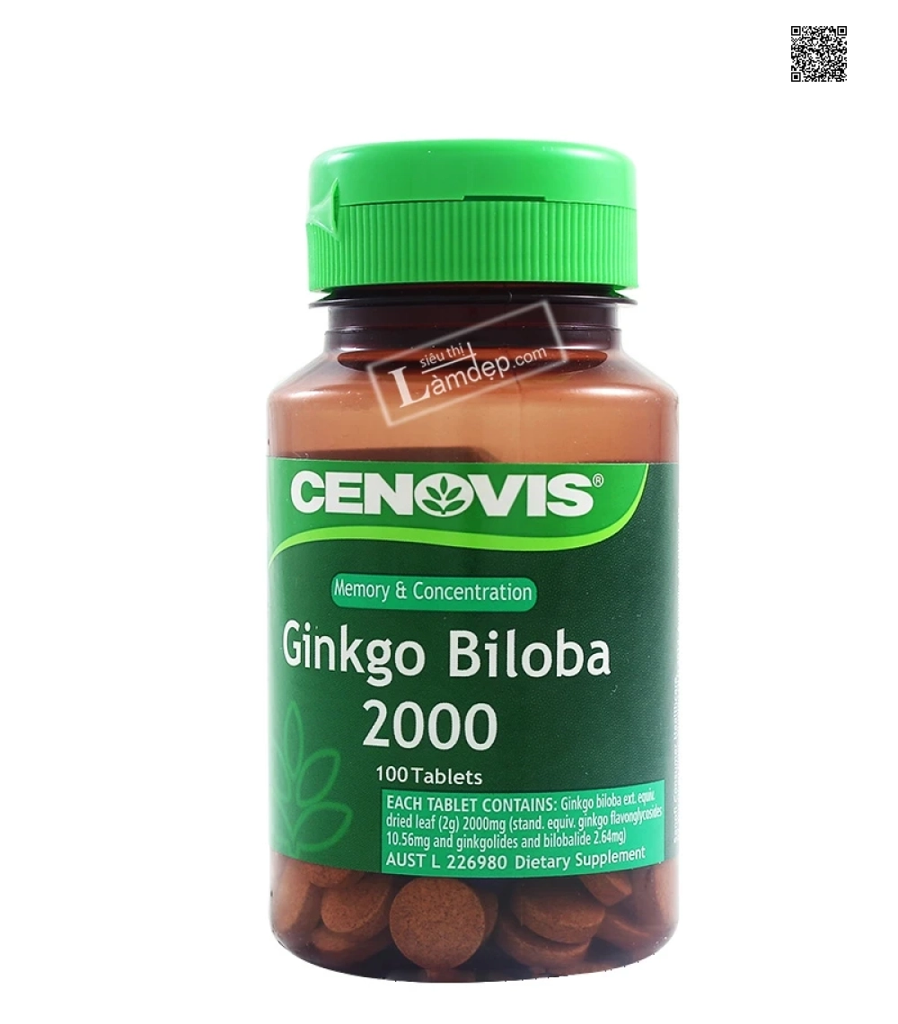 Viên Uống Bổ Não, Tăng Cường Trí Nhớ Cenovis Ginkgo Biloba 2000