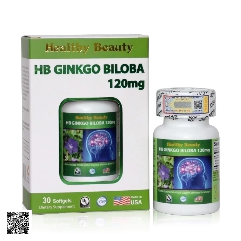 Viên Uống Bổ Não HB Ginkgo Biloba 120mg Từ Healthy Beauty 30 Viên