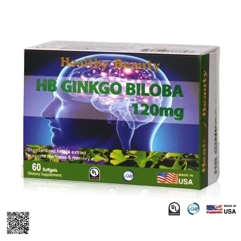 Viên Uống Bổ Não HB Ginkgo Biloba 120mg Từ Healthy Beauty 60 Viên