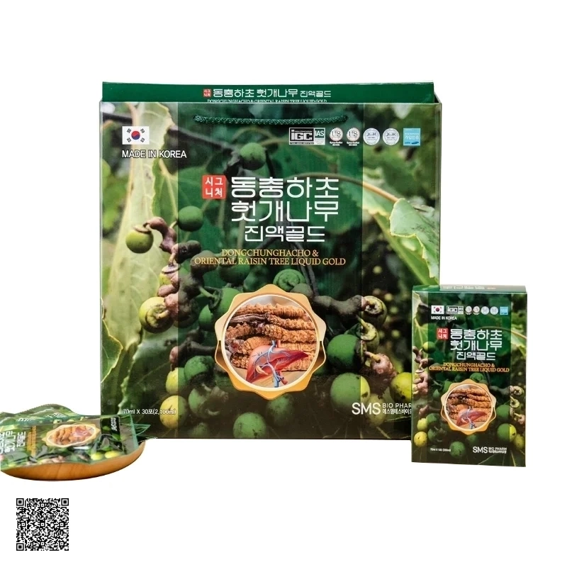 Nước Bổ Gan, Thải Độc Đông Trùng Hạ Thảo SMS Bio Pharm Dongchunghacho & Oriental Raisin Tree Liquid Gold