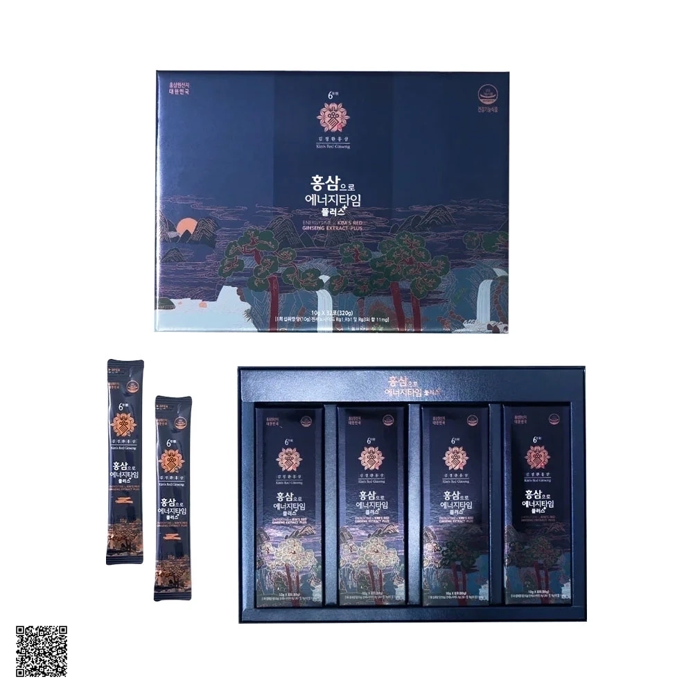 Tinh Chất Hồng Sâm Linh Chi Kim's Red Ginseng Energytime Extract Plus (32 gói x 10ml)