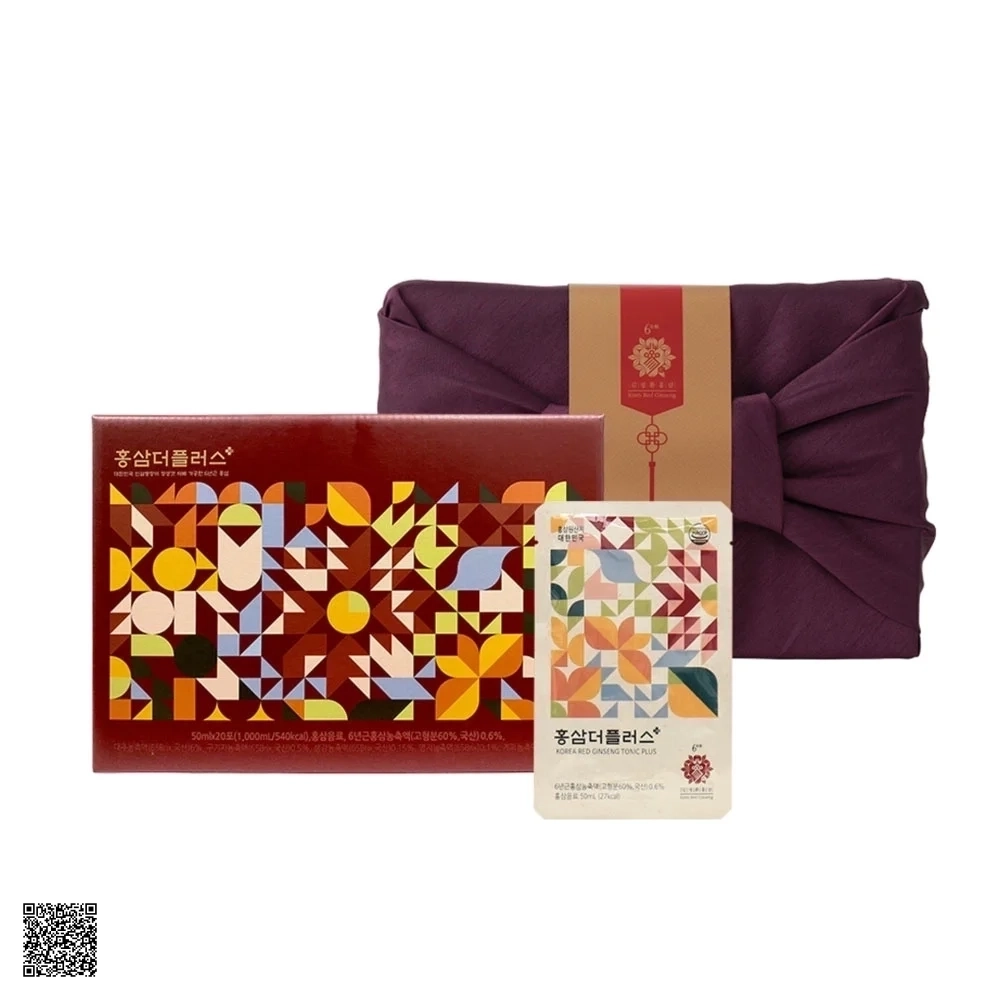 Hộp Quà Tặng Hồng Sâm Linh Chi Kim's Red Ginseng Korea Red Ginseng Tonic Plus (20 gói x 50ml)