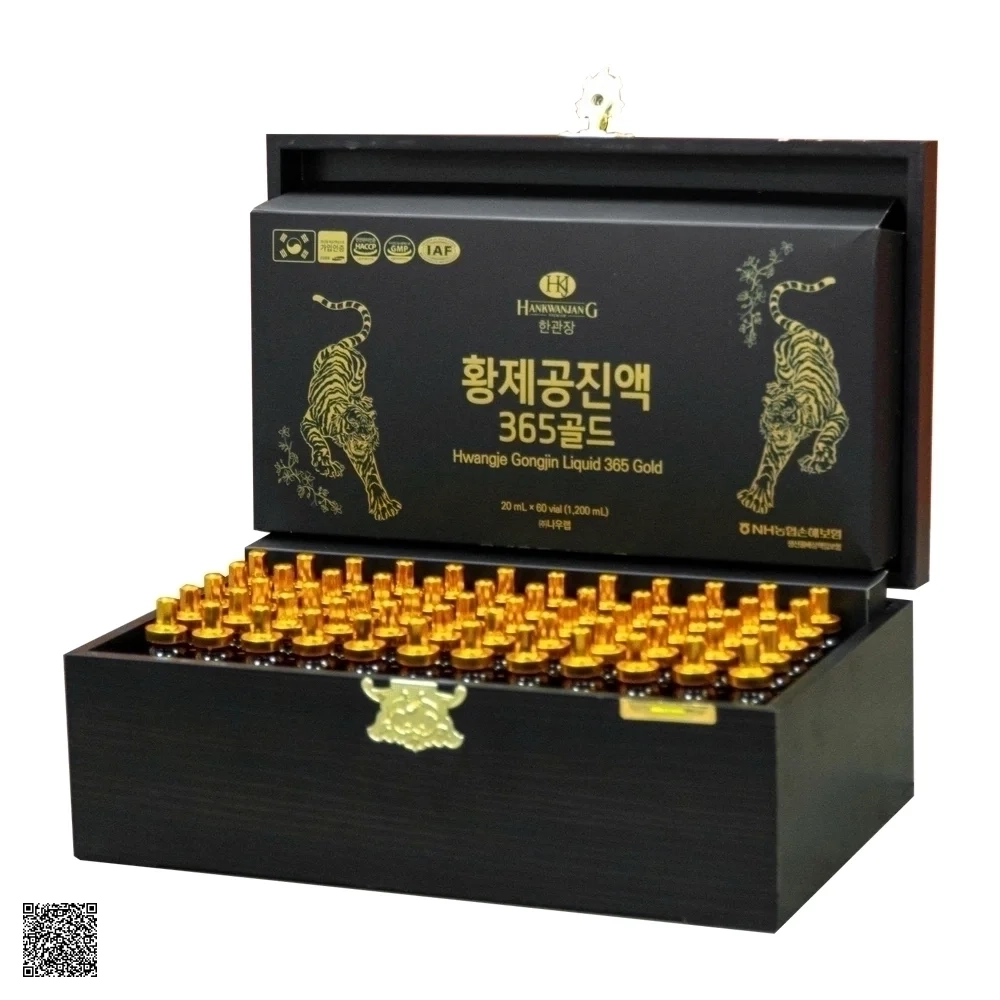 Tinh Chất Hồng Sâm Đông Trùng Hạ Thảo Hai Con Hổ HankwanjanG Hwangje Gongjin Liquid 365 Gold (60 Ống x 20ml)