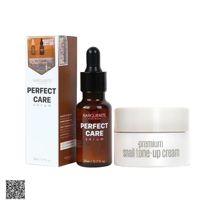 Combo Dưỡng Trắng Tái Tạo Da Ốc Sên Narguerite Perfect Care + Goodal Mini Premium Snail Tone Up Cream