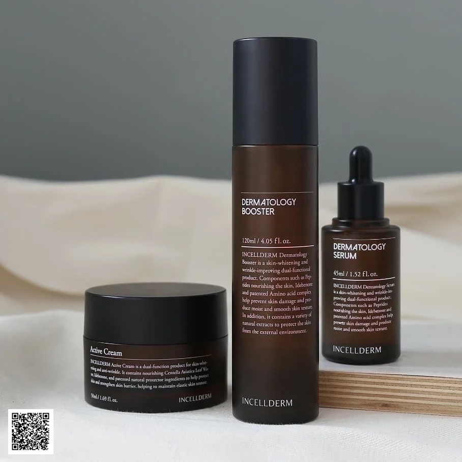 Bộ 3 Sản Phẩm Dưỡng Ẩm, Dưỡng Trắng, Căng Bóng Da Incellderm