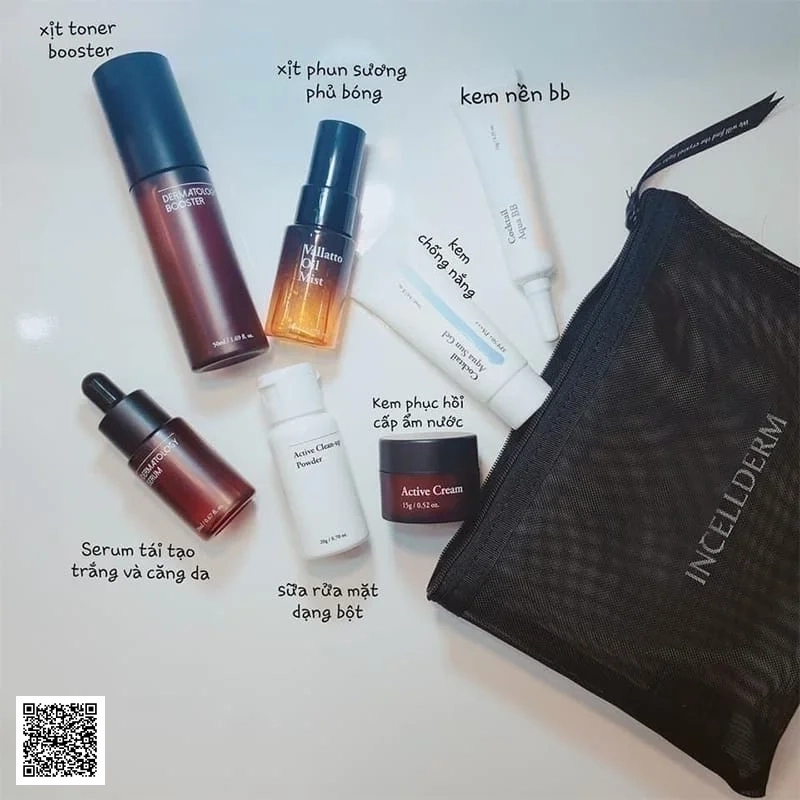 Bộ 7 Sản Phẩm Dưỡng Trắng, Chống Lão Hóa, Căng Bóng Da Incellderm Mini Set Hàn Quốc