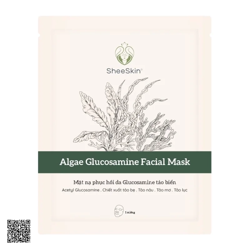 Mặt Nạ Glucosamine Tảo Biển Sheeskin Algae Glucosamine Facial Mask
