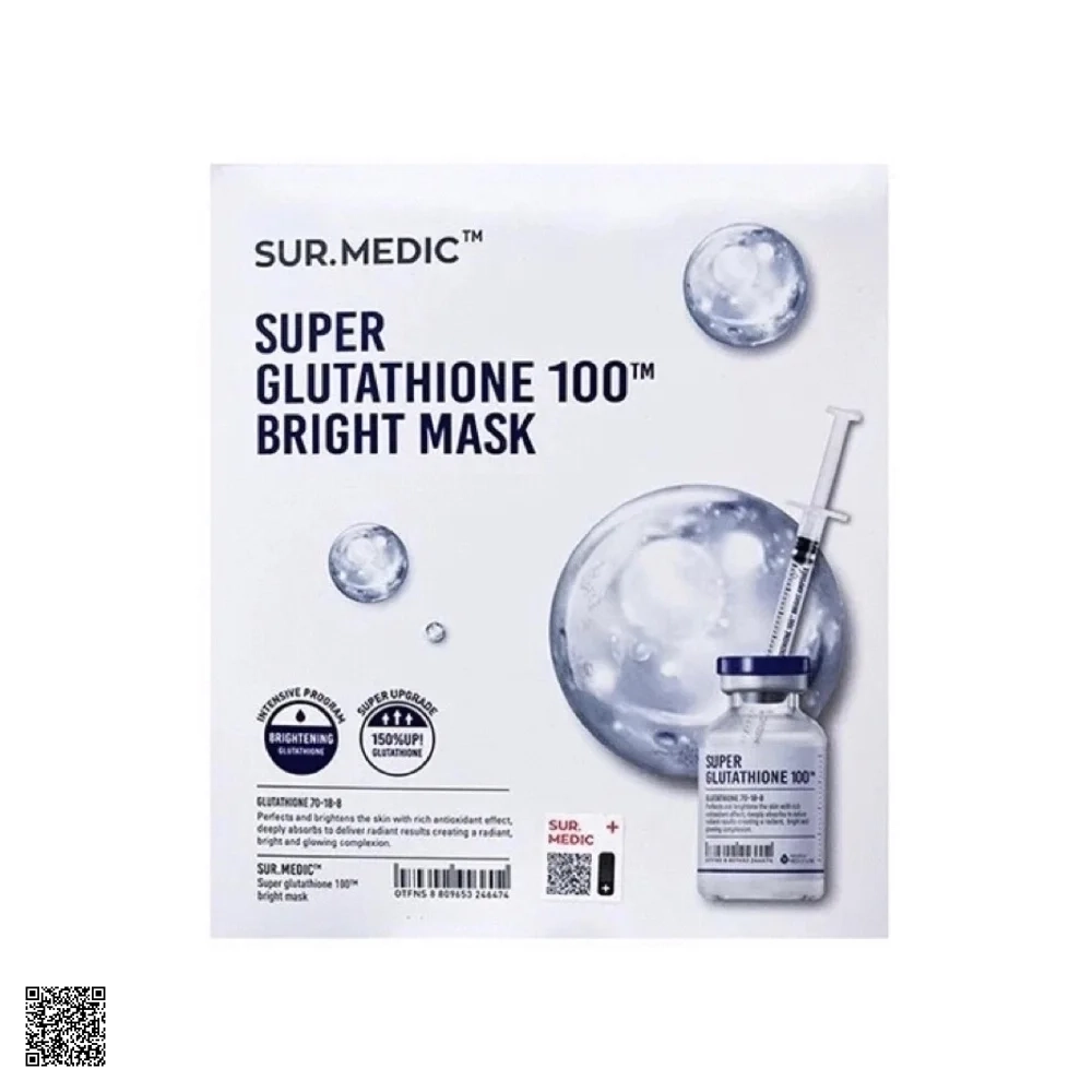 Mặt Nạ Dưỡng Trắng Sur.Medic Super Glutathione 100 Bright Mask