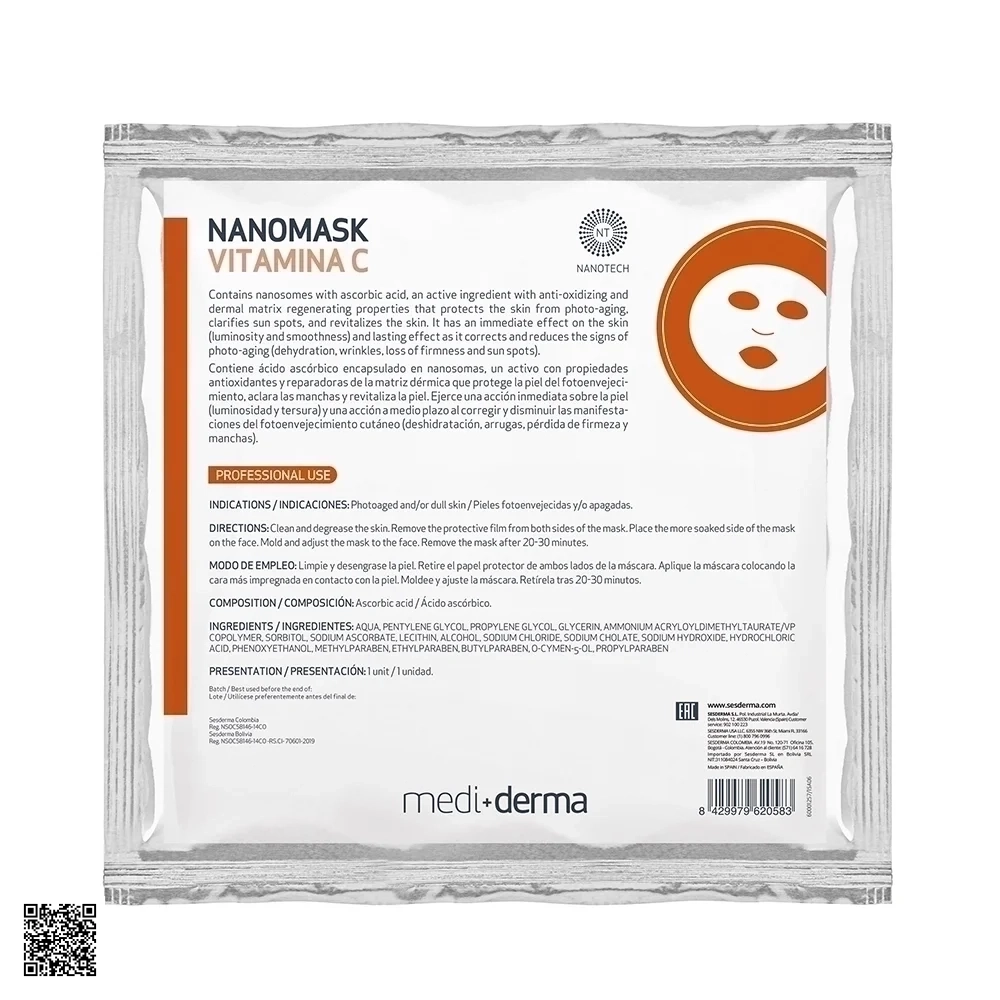Mediderma Nano Mask Vitamin C - Mặt Nạ Dưỡng Sáng Da