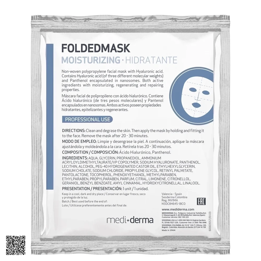 Mediderma Folded Mask Moisturising Hidratante - Mặt Nạ Dưỡng Ẩm Và Làm Dịu Da