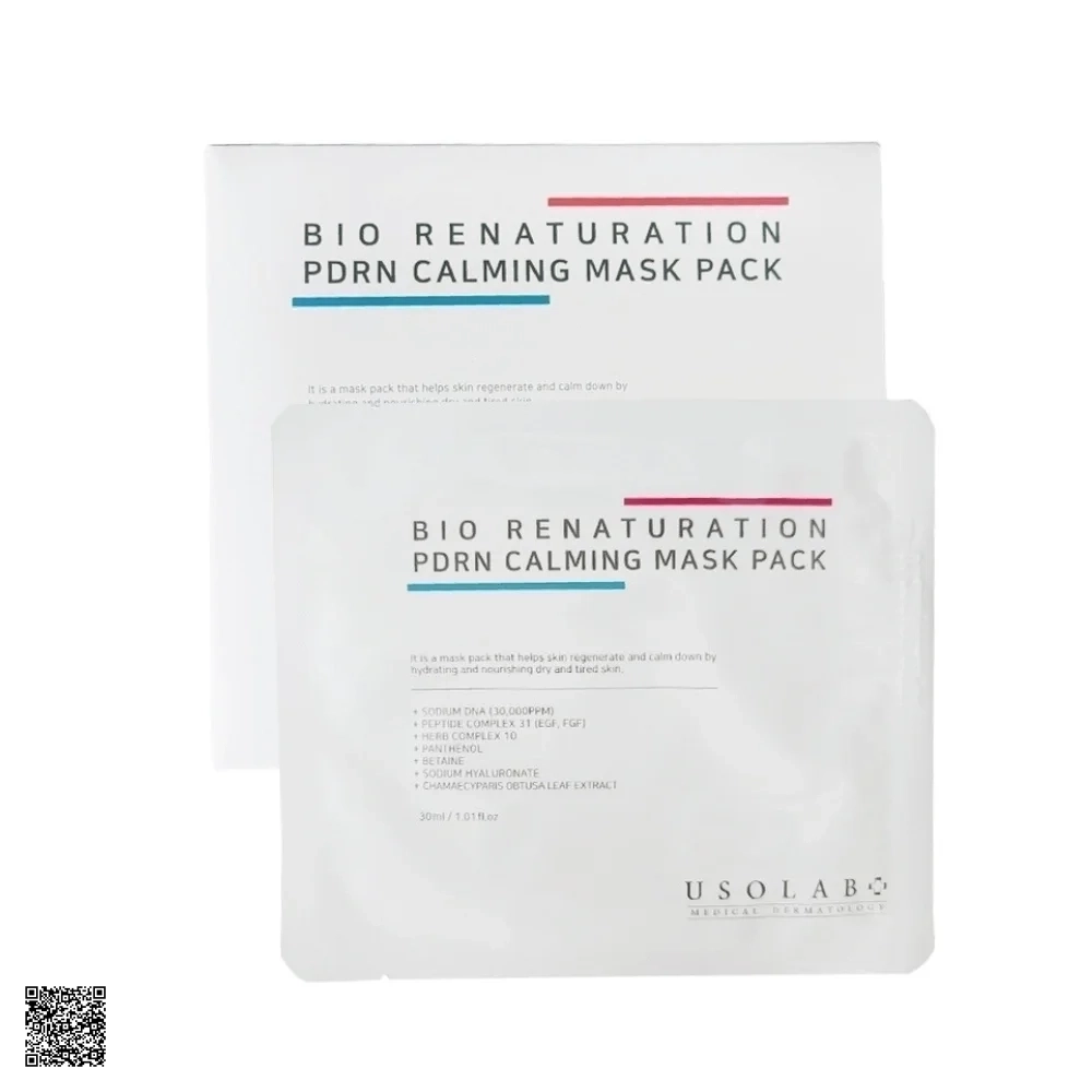 Usolab Renaturation PDRN Calming Mask Pack - Mặt Nạ Tế Bào Gốc Làm Dịu, Phục Hồi Da