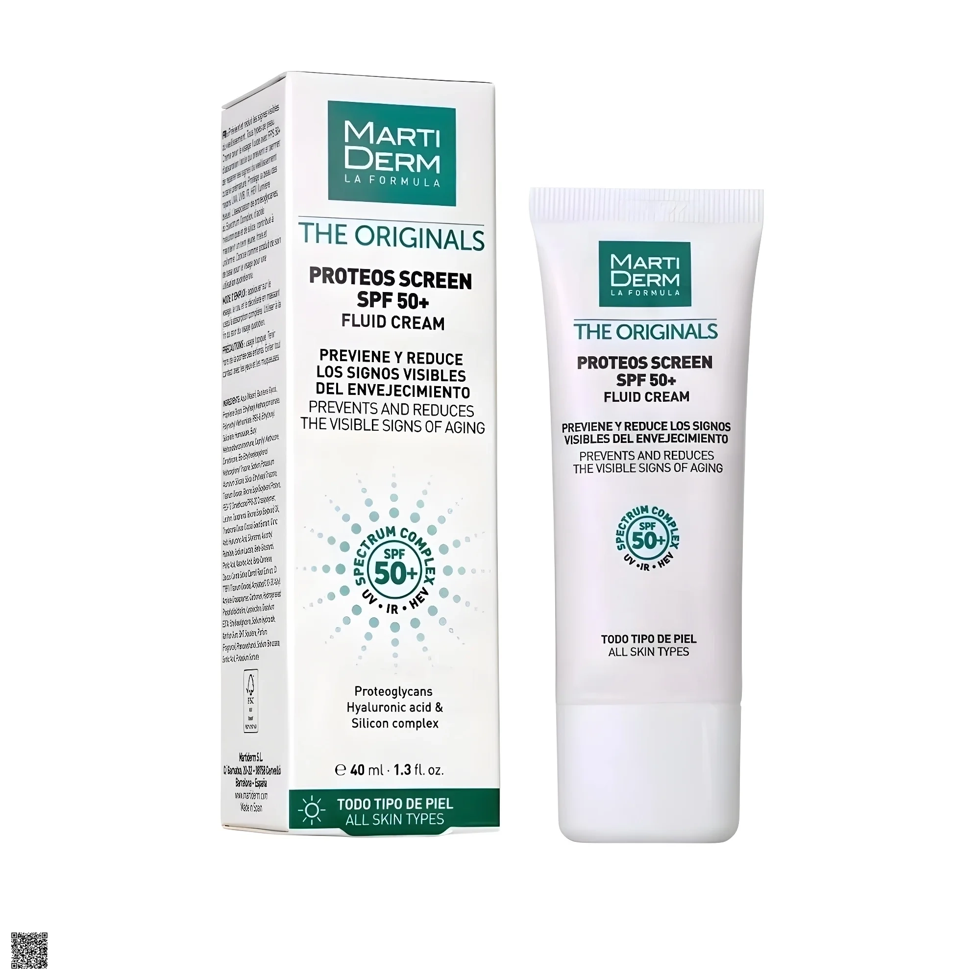 Kem Chống Nắng Phổ Rộng Bảo Vệ Toàn Diện Martiderm The Originals Proteos Screen SPF50+ 40ml