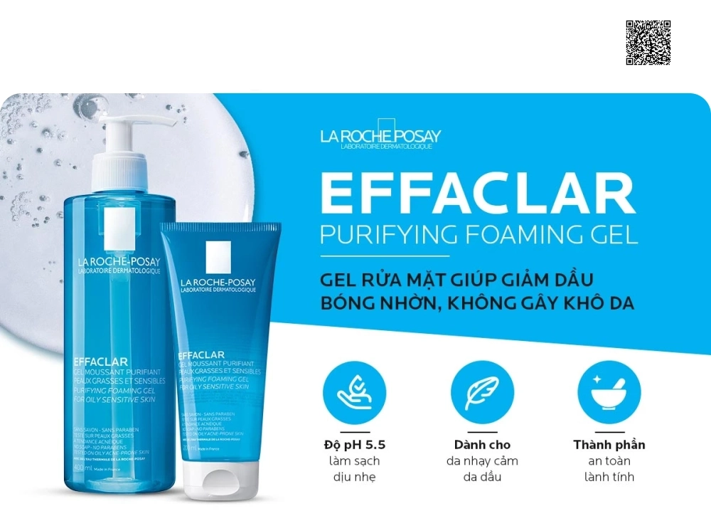 La Roche-Posay Effaclar Purifying Foaming Gel For Oily Sensitive Skin Gel Rửa Mặt La Roche-Posay Effaclar Purifying Foaming Gel For Oily Sensitive Skin