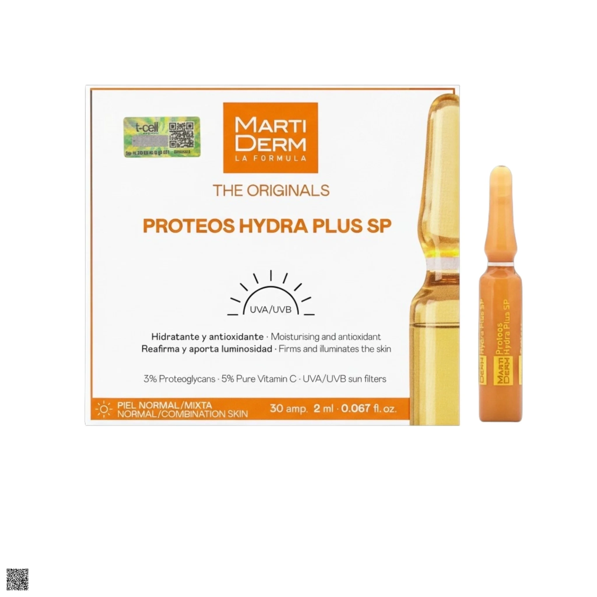 Martiderm The Originals Proteos Hydra Plus SP - Ampoule Dưỡng Ẩm, Làm Săn Chắc & Ngừa Lão Hoá Da Ban Ngày