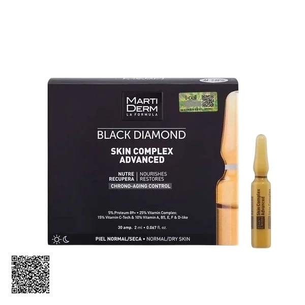 MartiDerm Black Diamond Skin Complex Advanced - Ampoule Chống Oxy Hoá, Trẻ Hóa & Làm Sáng Da 5% Proteum 89+, 15% Vitamin C-Tech