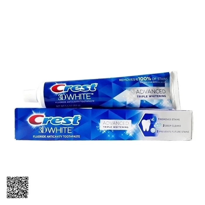 Kem Đánh Răng Crest 3D White Advanced Tripple Whitening 158g