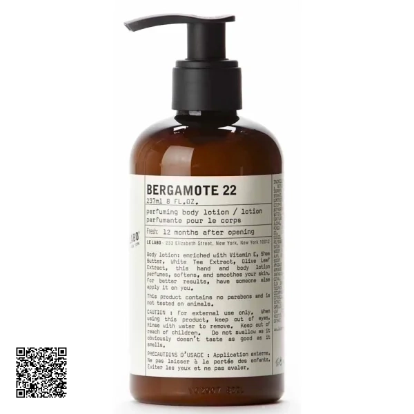 Sữa Dưỡng Thể Nước Hoa Le Labo Bergamote 22 Perfuming Body Lotion 237ml