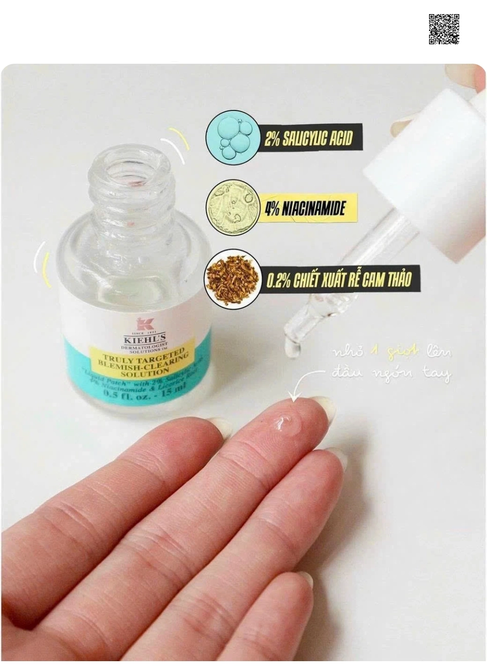 Thanh phan Serum Chấm Mụn Kiehl’s Truly Targeted Blemish-Clearing Solution