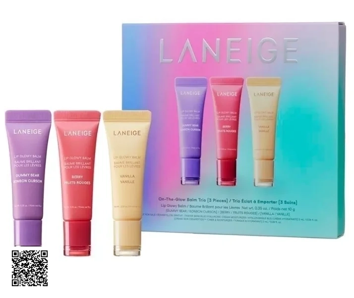 Set 3 Son Dưỡng Laneige On-The-Glow Lip Balm Trio