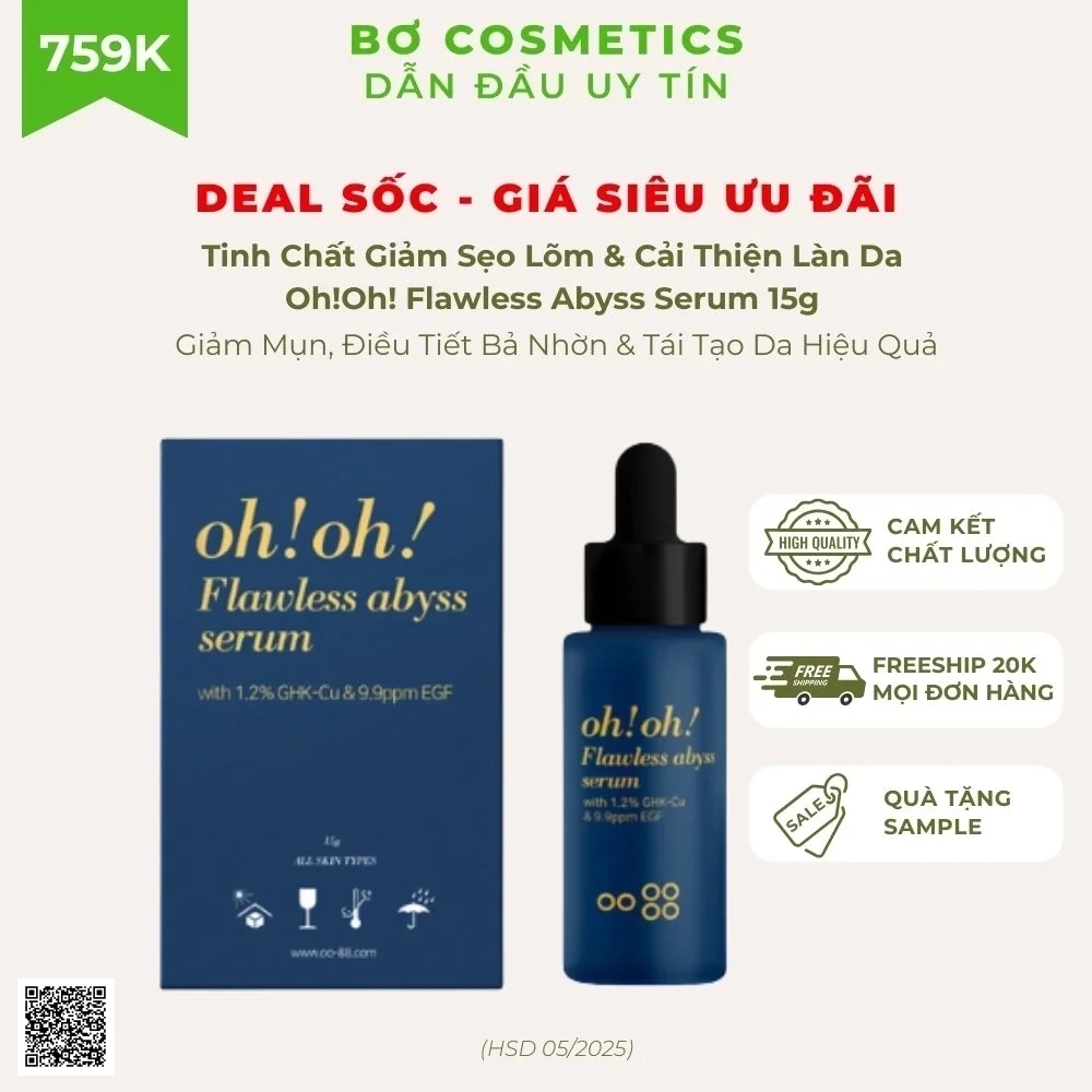 Tinh Chất Giảm Sẹo Lõm & Cải Thiện Làn Da Oh!Oh! Flawless Abyss Serum (HSD dưới 6 tháng)