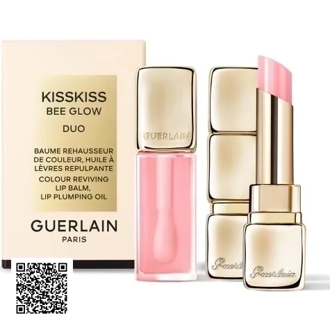 Set Son Dưỡng Guerlain KissKiss Bee Glow Duo - 258 Rose Glow