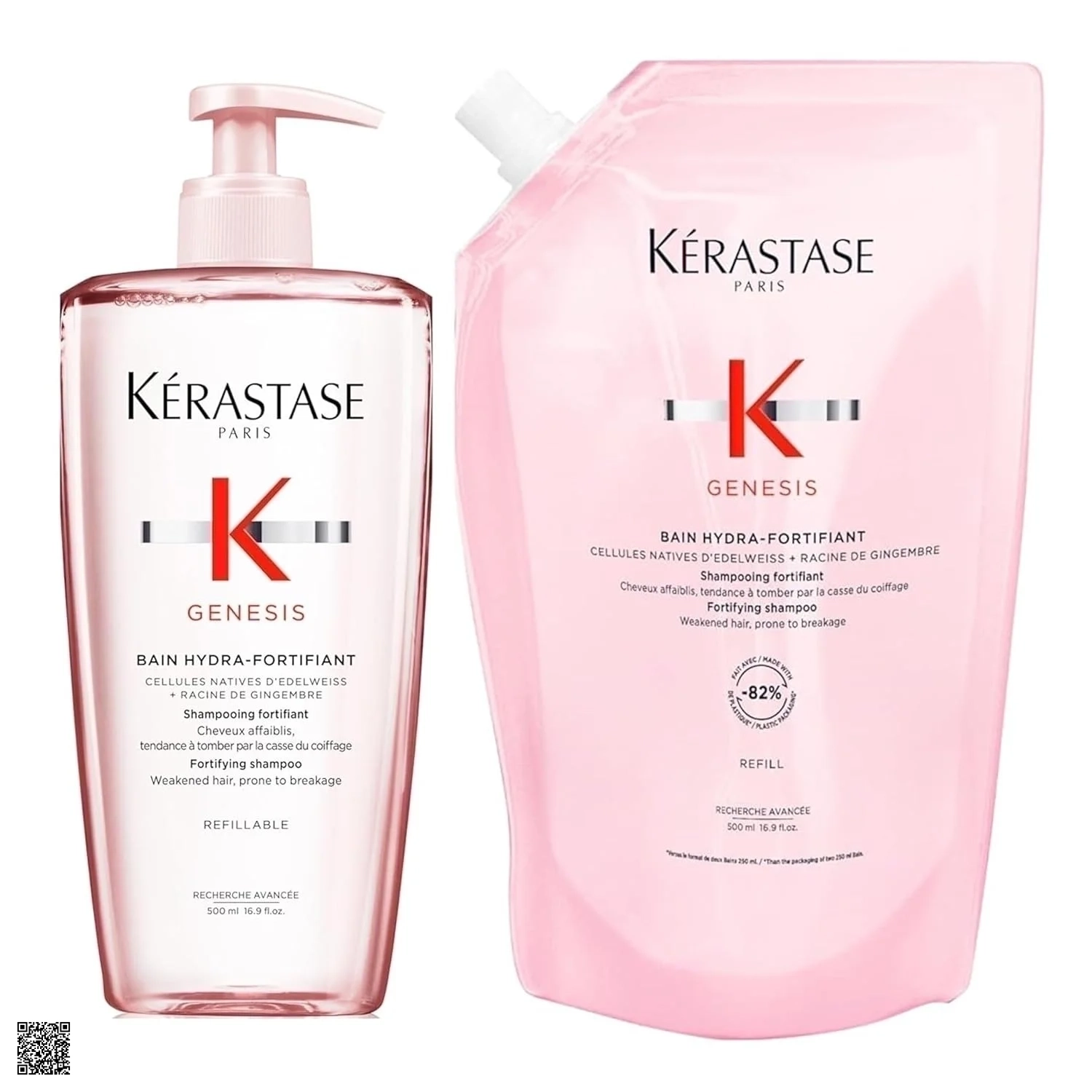Set Dầu Gội & Refill Kerastase Genesis Hydra-Fortifiant Shampoo & Refill Pouch (500ml + Refill 500ml)