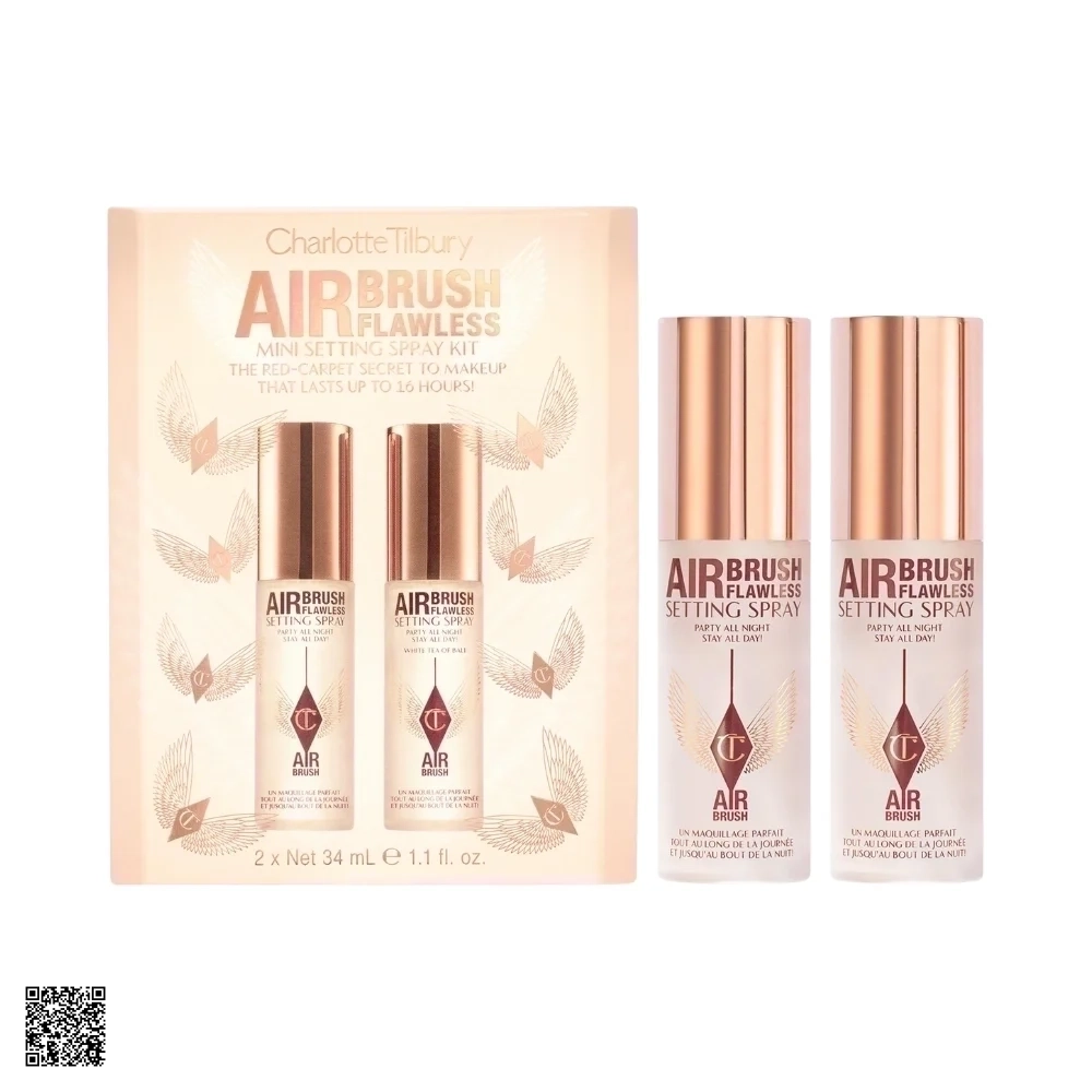 Set Xịt Khóa Nền Charlotte Tilbury Airbrush Flawless Mini Setting Spray Kit