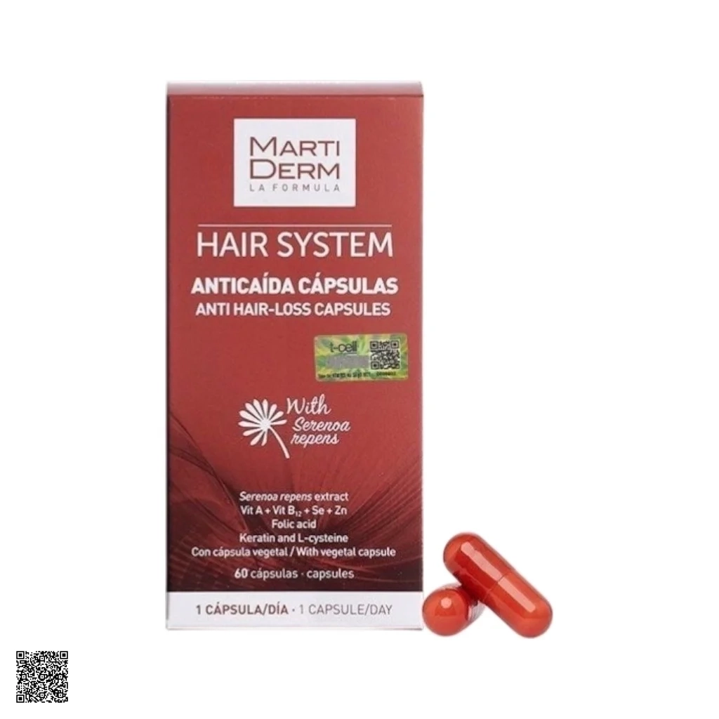 Viên Uống Hỗ Trợ Giảm Rụng Tóc Martiderm Hair System Anti Hair - Loss Capsules 60 Viên
