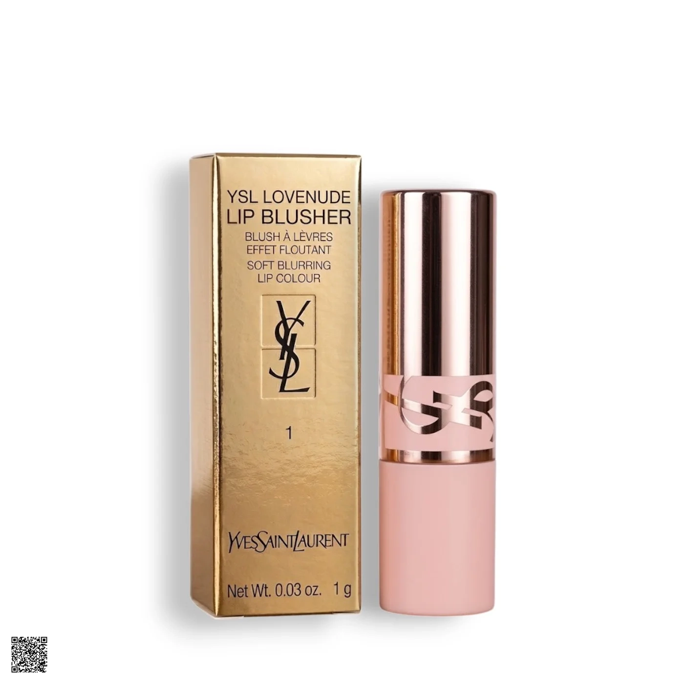 [Mini 1g] Son Kem & Má Hồng YSL Lovenude Lip Blusher - 1 Undressed Pink