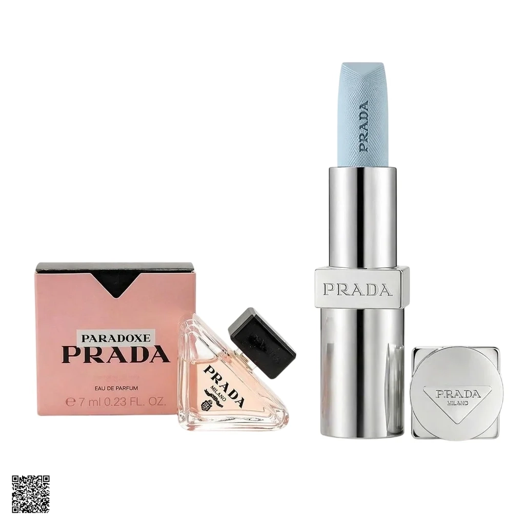 Giftset Prada Nước Hoa Paradoxe EDP 7ml + Son Prada Balm U001 Fullsize