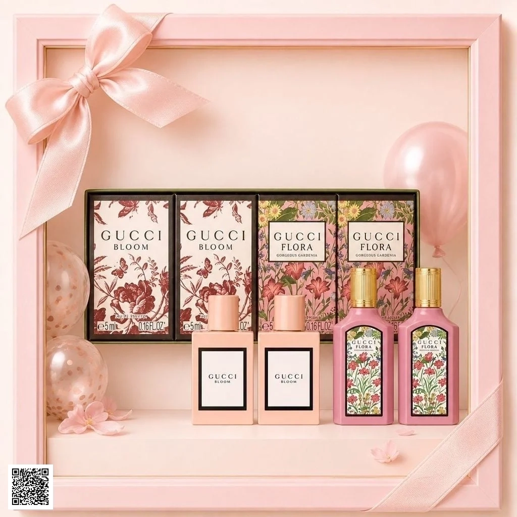 Bộ Quà Tặng Cho Nữ - Set Gucci Bloom & Flora 4 Chai
