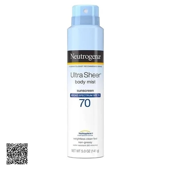 Xịt Chống Nắng Neutrogena Ultra Sheer Body Mist Sunscreen Broad Spectrum SPF 70+ 141g