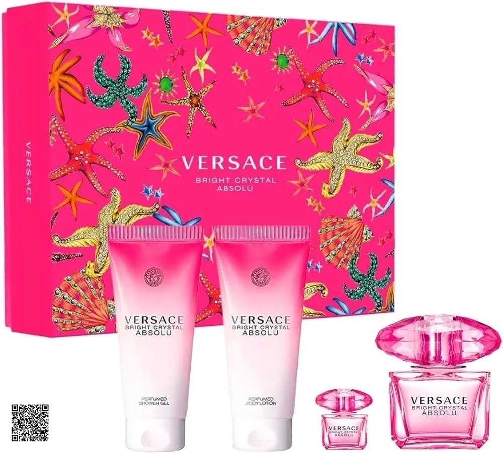 Giftset Nước Hoa Versace Bright Crystal Absolu EDP ( 90ML + 5ML + 100ML + 100ML)