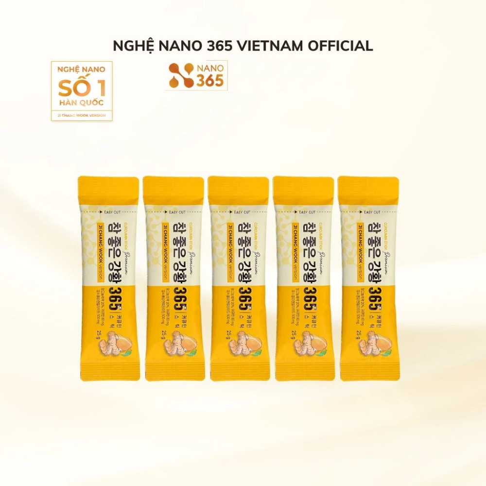 [BẢN NÂNG CẤP] Set 5 thanh Thạch Nghệ Nano Curcumin 365 Collagen Premium