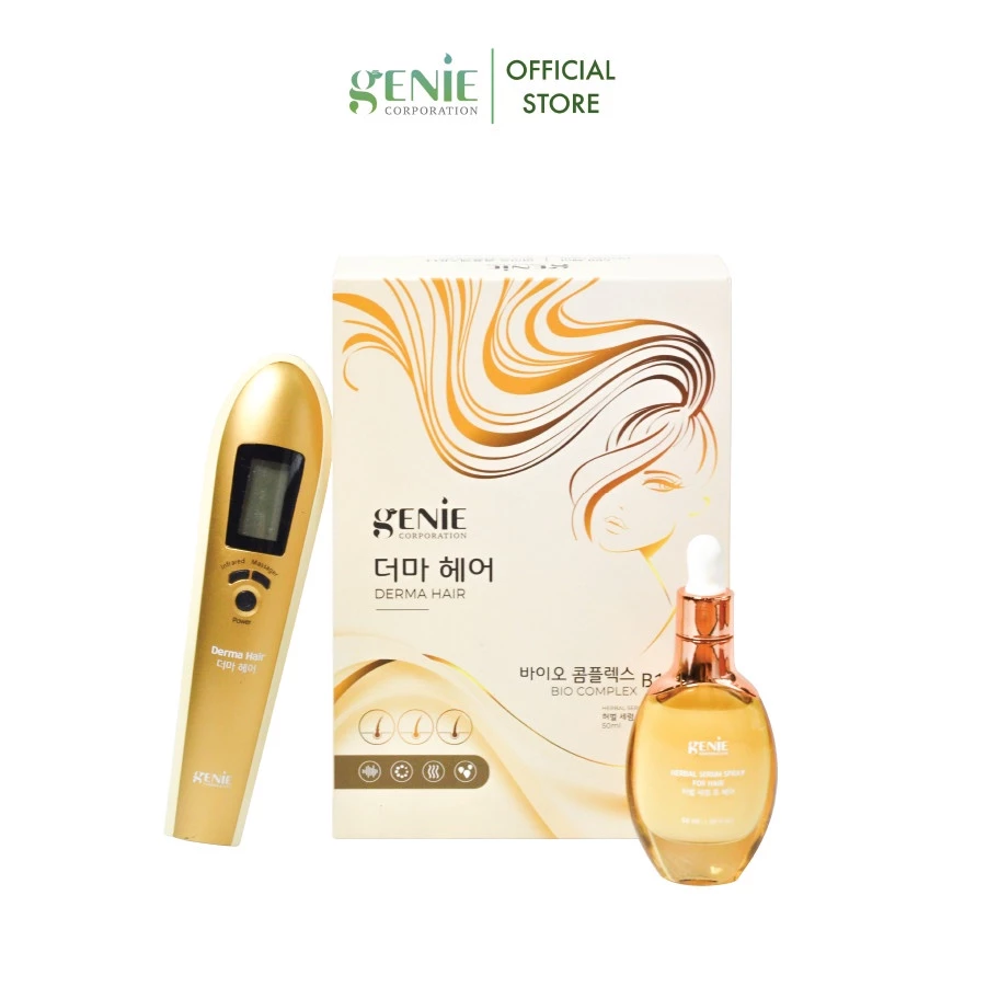 Lược massage kích mọc tóc laser Demar Hair kèm serum dưỡng tóc Bio complex B11 Genie