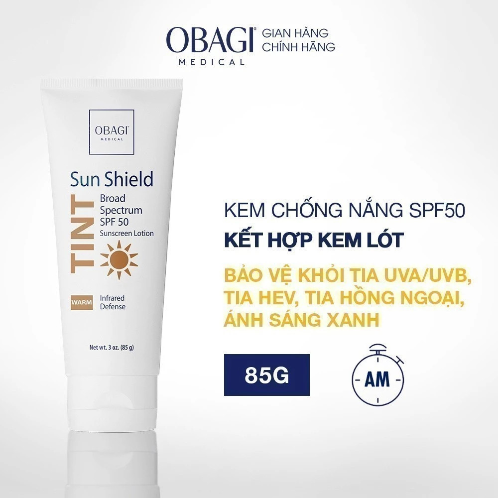 Kem Chống Nắng Phổ Rộng Dạng Kem Lót Obagi Sun Shield Tint Broad Spectrum SPF50 Warm