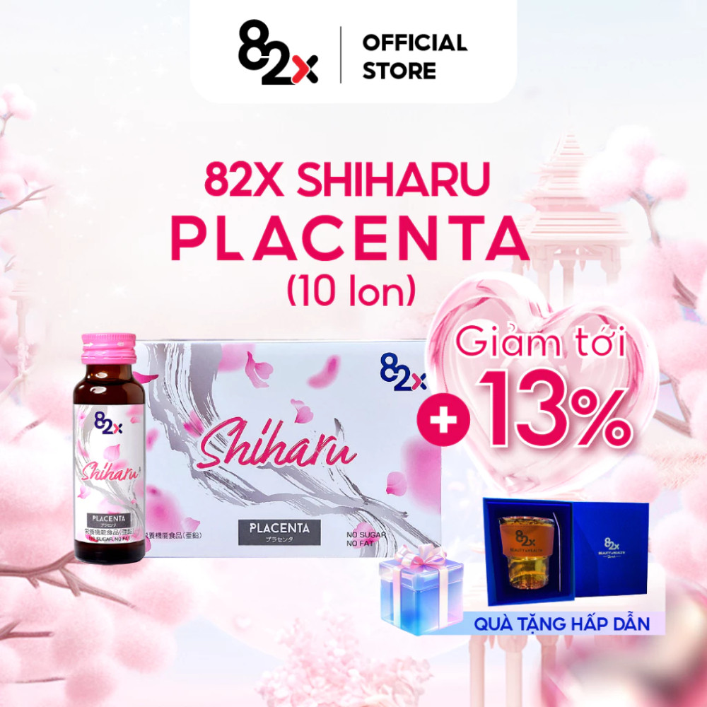 Nước Uống 82X SHIHARU PLACENTA Cân Bằng Nội Tiết Tố, Trẻ Hoá Da, Giảm Căng Thẳng, Mệt Mỏi