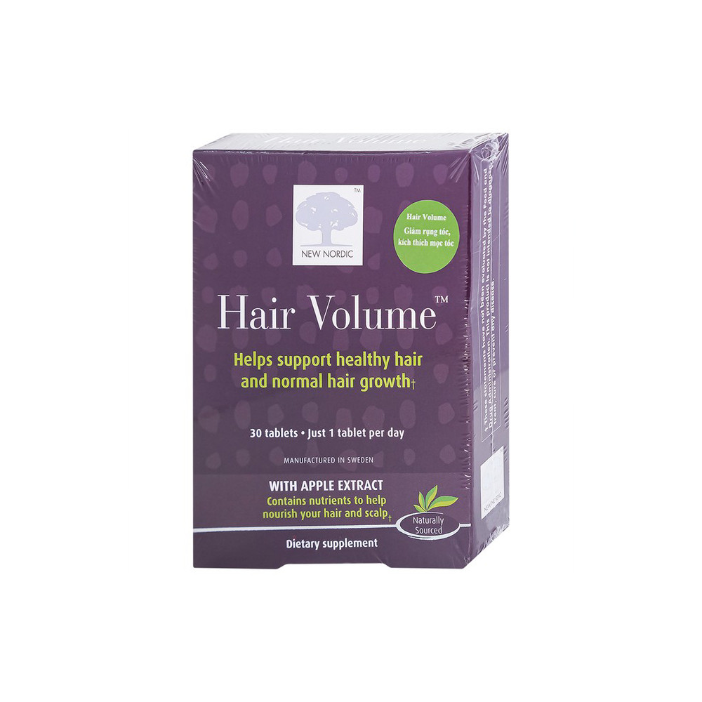 Viên uống Hair Volume New Nordic giúp tóc chắc khỏe, đẹp tóc, hạn chế rụng tóc