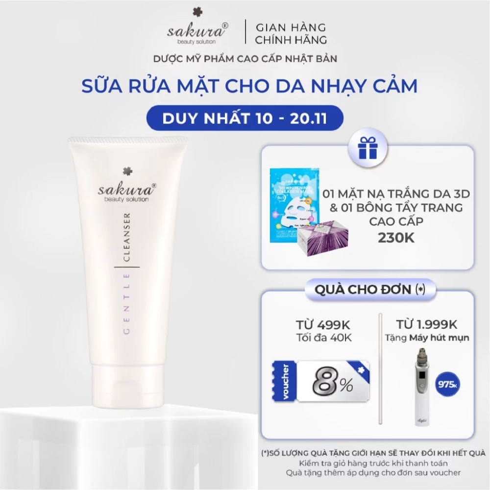 Sữa rửa mặt chăm sóc da nhạy cảm Sakura Gentle Cleanser