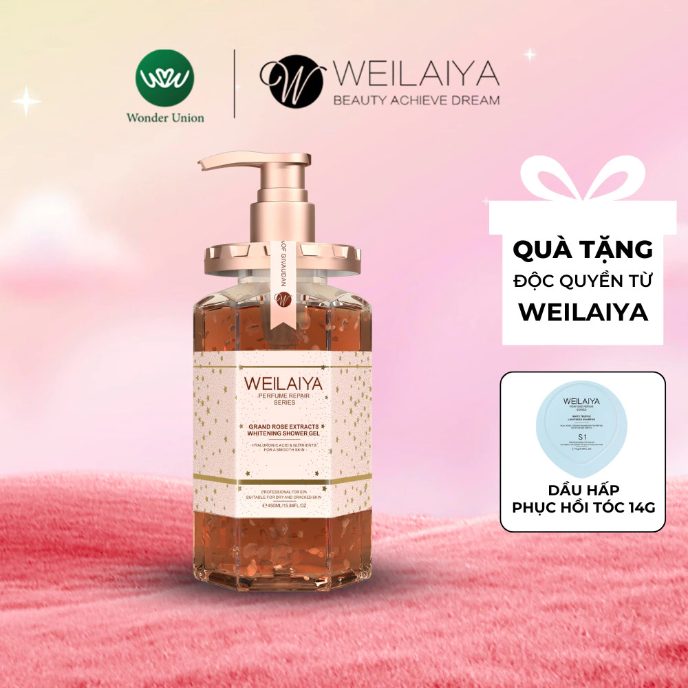 Sữa Tắm Trắng Da Cánh Hoa Hồng Damask Weilaiya Grand Rose Extracts Whitening Shower Gel 450ml